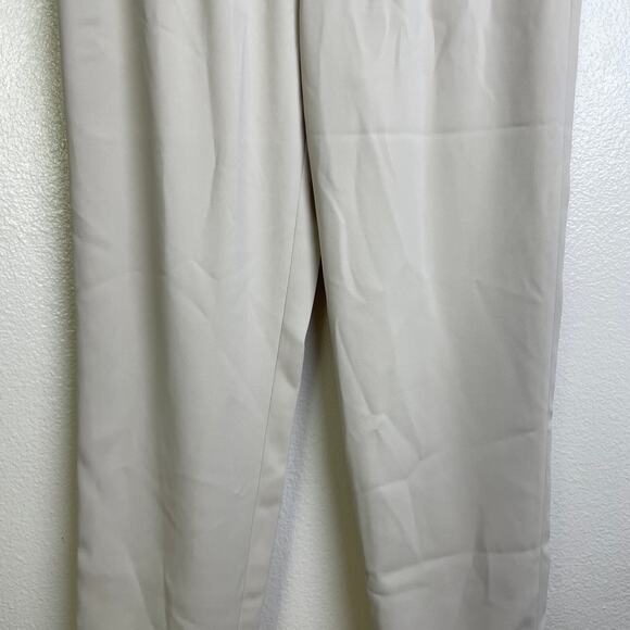 Quince Stretch Crepe Ankle Pants Size 12 Womens Sand Beige Elastic Career NWT - Picture 4 of 9